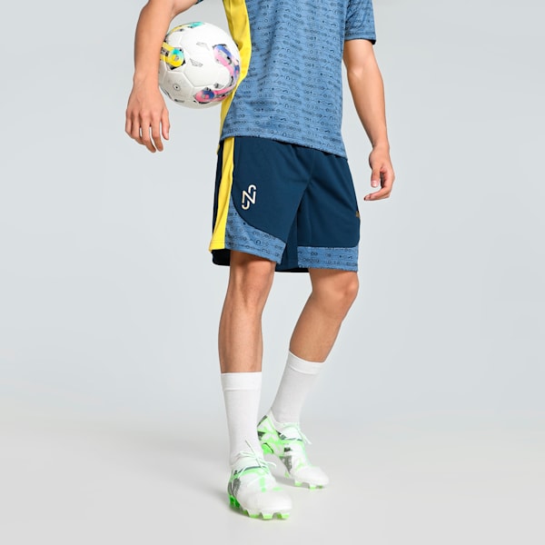 Neymar JR "BNA" Men's Football Training Shorts, Marine Blue-Pelé Yellow, extralarge-IND